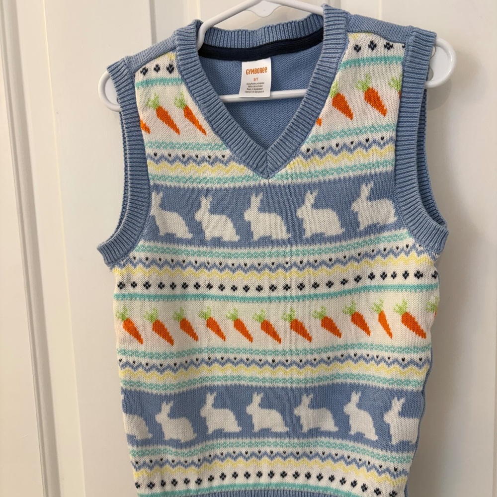 Boys Gymboree Easter Sweater Vest Size 5T